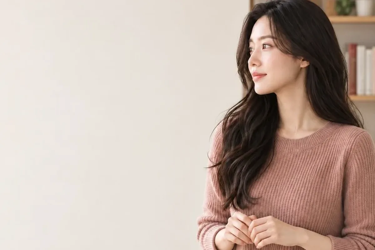 소액결제 미납 흰 벽 앞에서 미소 짓는 분홍 니트 여성 24시 바로